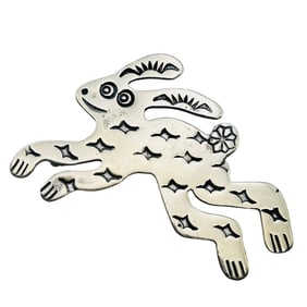 Southwest Signed RL STERLING Bunny Brooch 5.3g