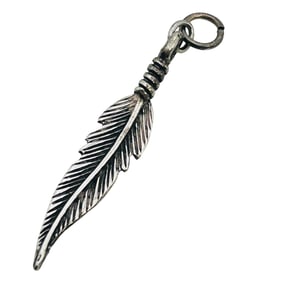 Southwest Sterling Feather Pendant 1.35 G