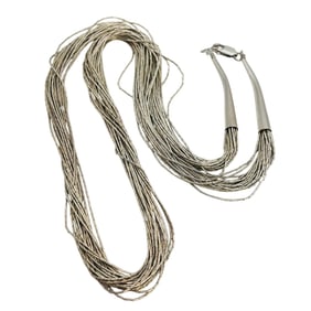 Native American Liquid Silver Sterling Waterfall Necklace 23.79 G