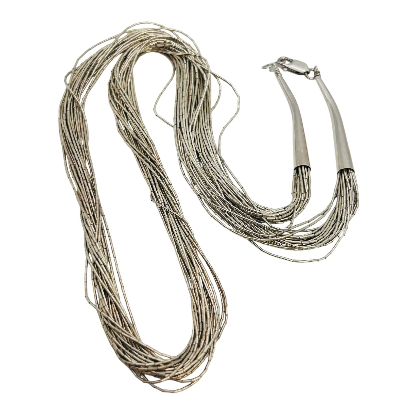 Native American Liquid Silver Sterling Waterfall Necklace 23.79 G (1 of 9)