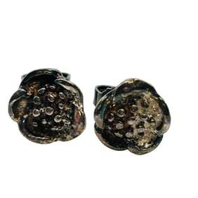Sterling Flower Stud Earrings 2.35 G