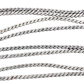 Sterling Flat 24 Inch Serpentine Chain Necklace 4.9 G