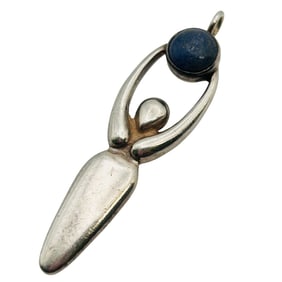 Lapis Lazuli Sterling Goddess Pendant 8.23 G