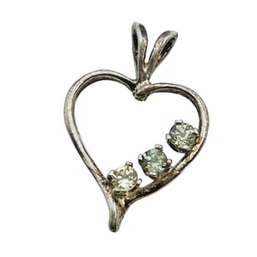 Aqua Sterling Heart Pendant .8 G