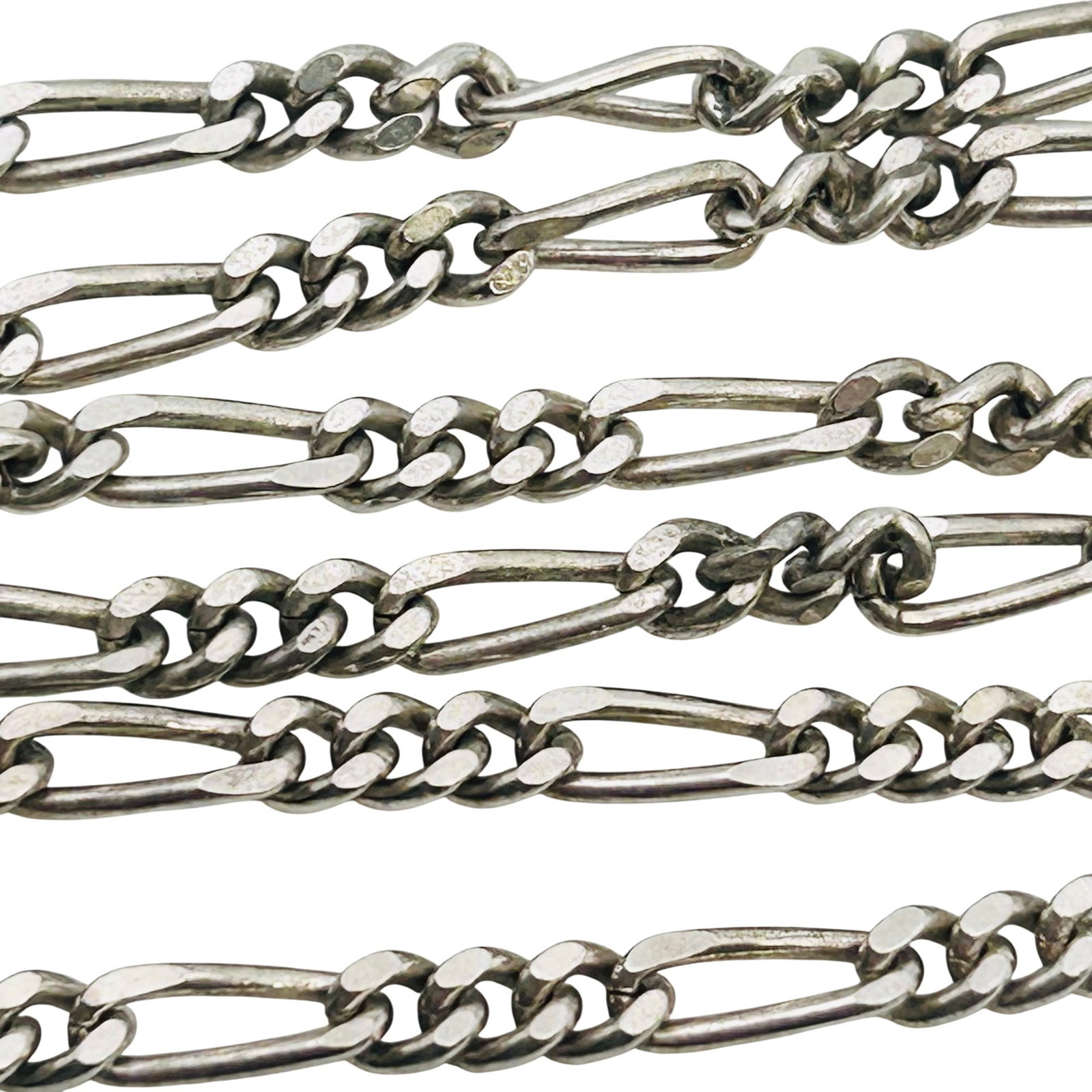 Italy, Sterling 18 Inch Figaro Chain Necklace 17.16: Italy Sterling 18 inch Figaro chain necklace 17.16