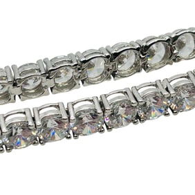 Sterling Vibrant Rhinestone Tennis Bracelet 8 Inch 11.09 G