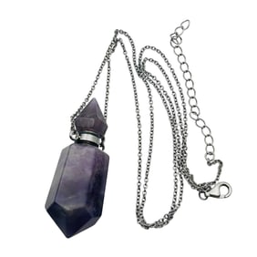 Amethyst Pendant 18 In. Cable Chain Necklace 11.34 G