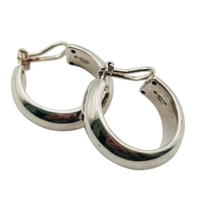Milor Italy Clip On Sterling Hoop Earrings 6.44 G