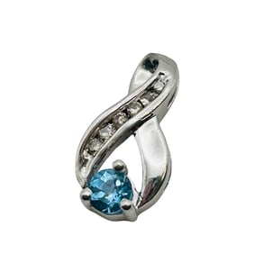 Topaz And Diamond Sterling Infiniti Pendant 1.28g
