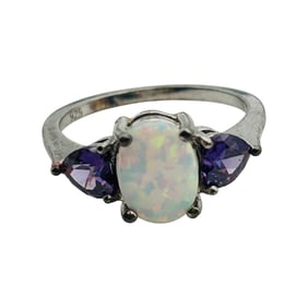 Opal Sterling Ring Size 3, 1.44 G