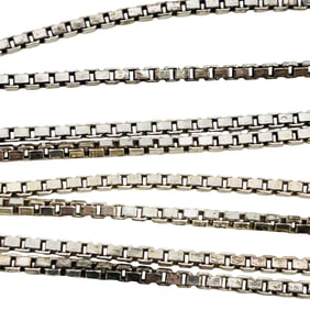 Italy, Sterling Boxchain 24 Inch Necklace 6.1 G