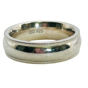 QG Sterling Ribbed Band Size 7, 7.12 G