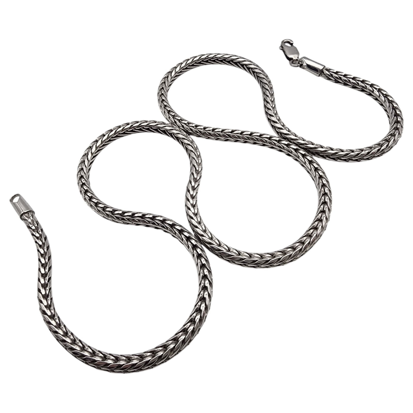 Sterling Silver Foxtail Chain Necklace (1 of 4)