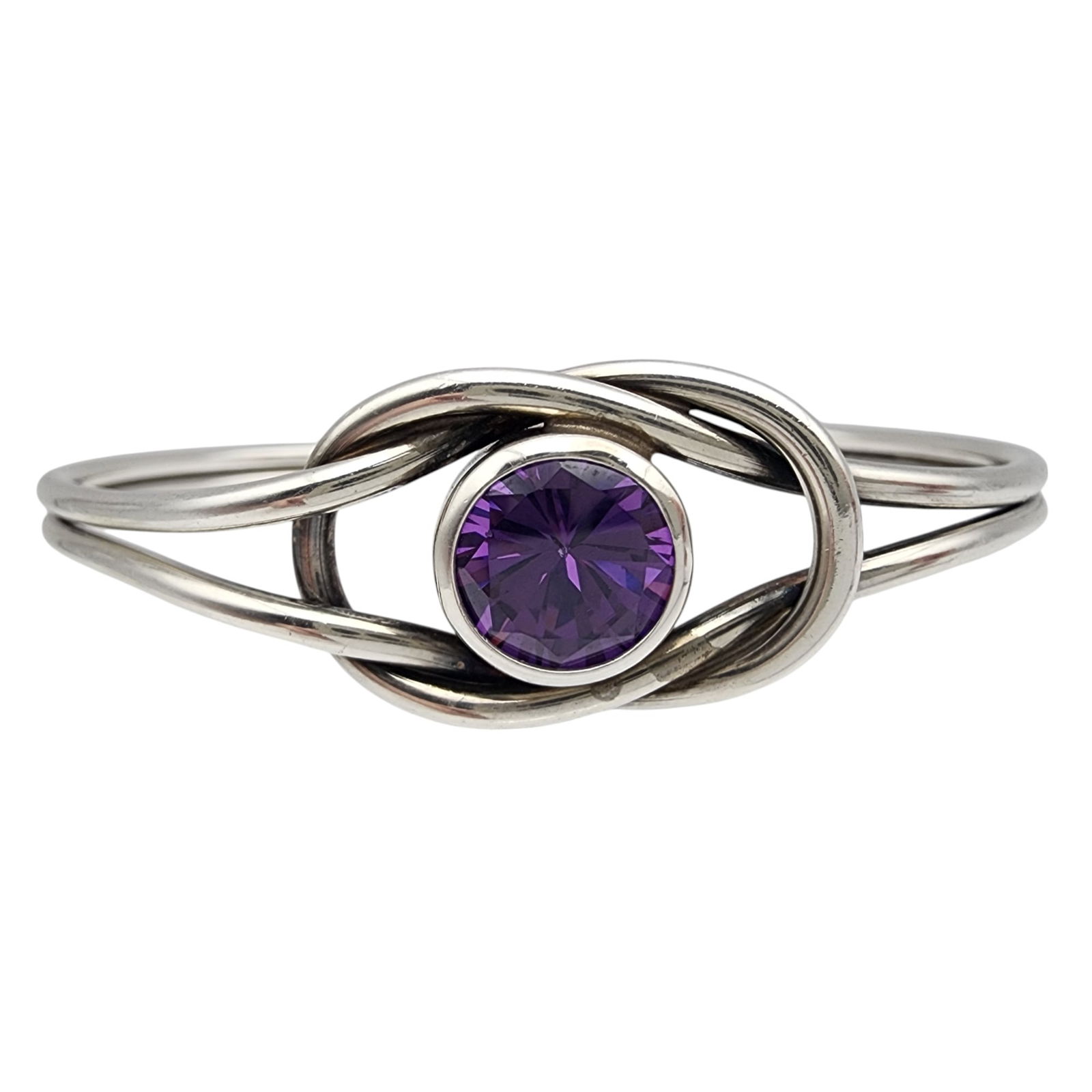 Sterling Silver Amethyst Cuff Bracelet (1 of 8)