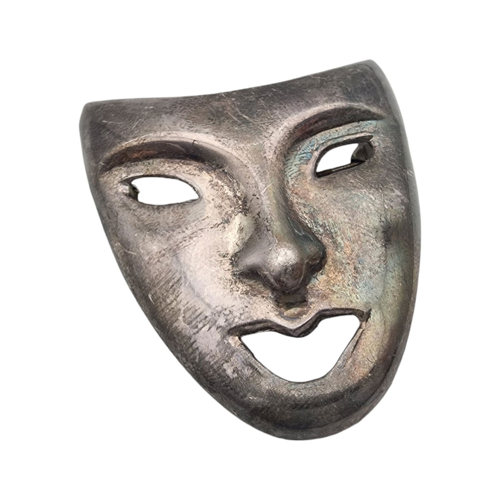 Vintage Sterling Drama Theatre Mask Brooch (1 of 5)