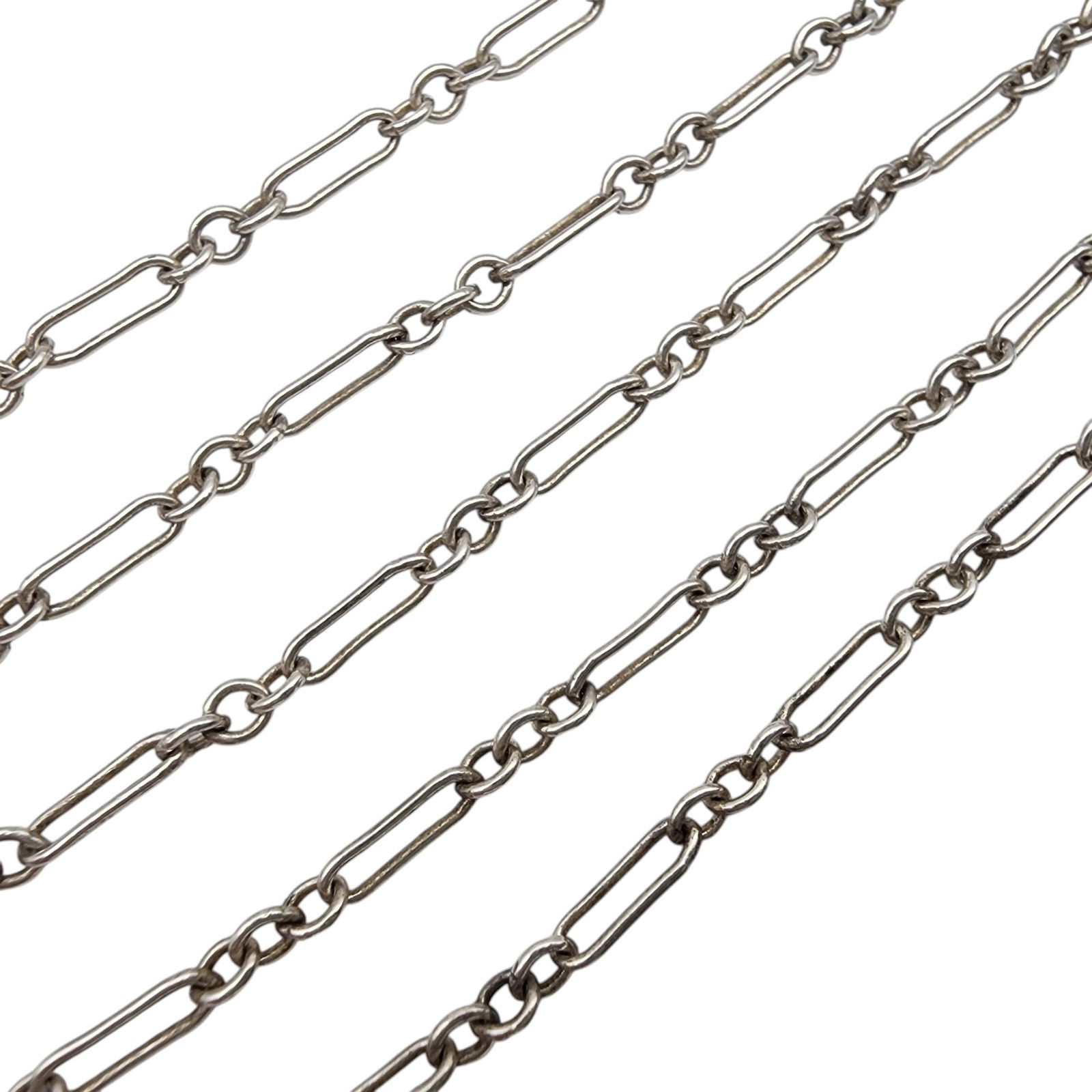 Sterling Silver Paper Clip Chain Necklace: Sterling Silver Paper Clip Chain Necklace, 3.2g, 16in