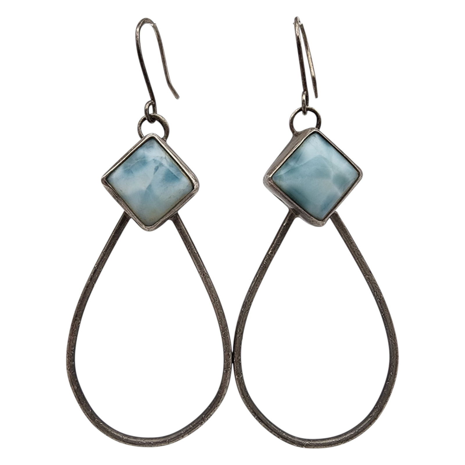 Signed Sterling Silver Larimar Earrings (1 of 4)