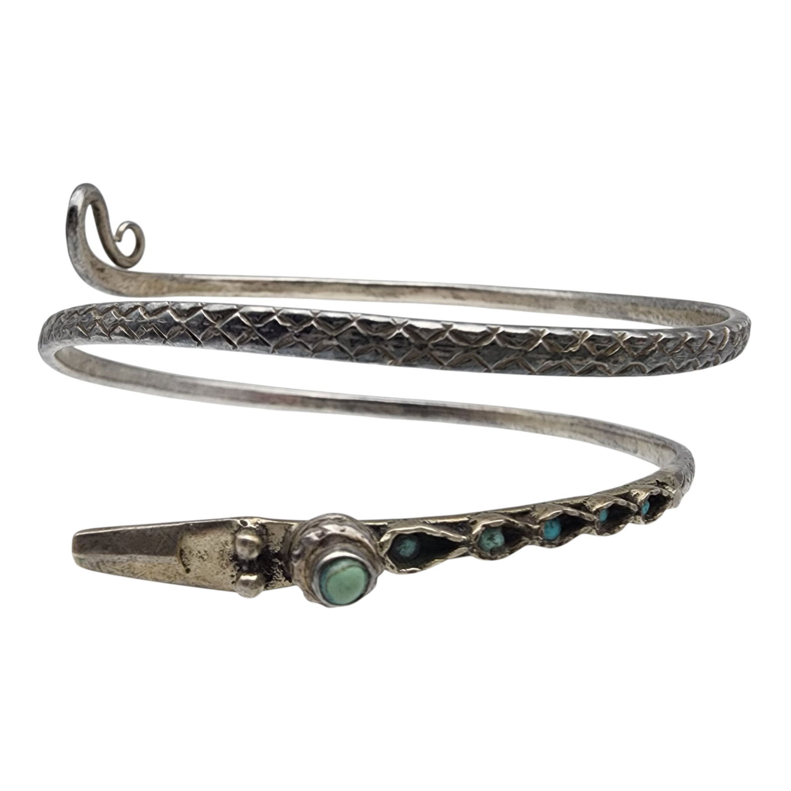 Sterling Silver Coiled Snake Bangle Bracelet (1 of 5)