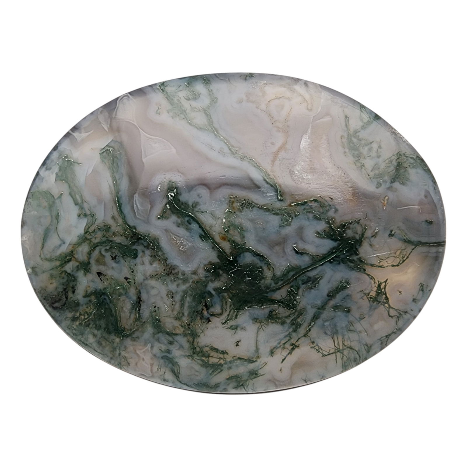 Signed Vintage Sterling Moss Agate Brooch (1 of 6)