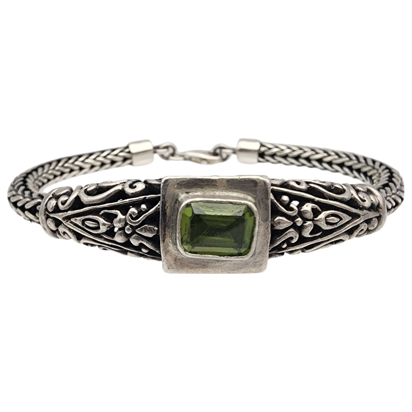 Sterling Silver Bali Style Bracelet: Sterling Silver Bali Style Bracelet, 30.7g