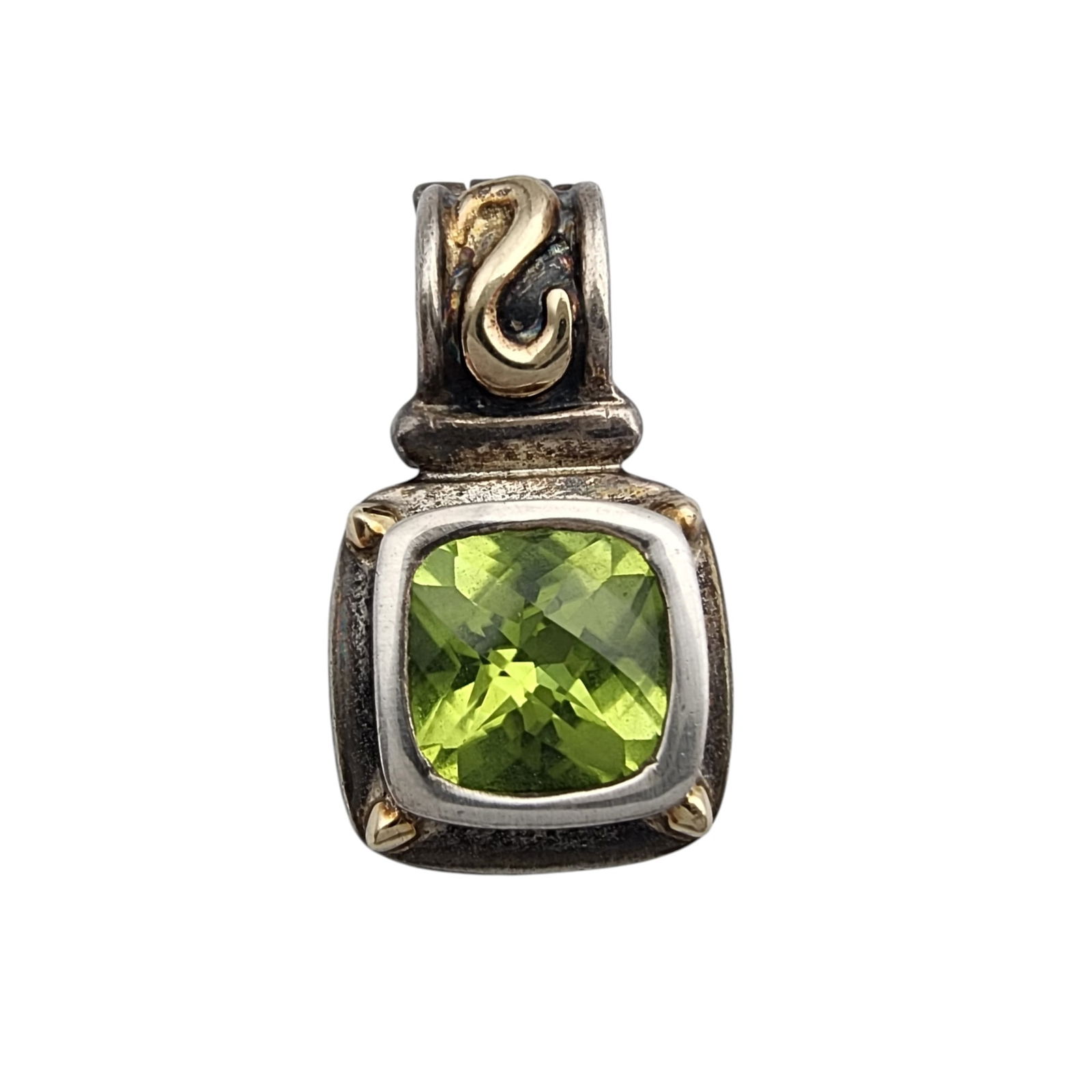 Signed Sterling Silver Peridot Pendant (1 of 5)