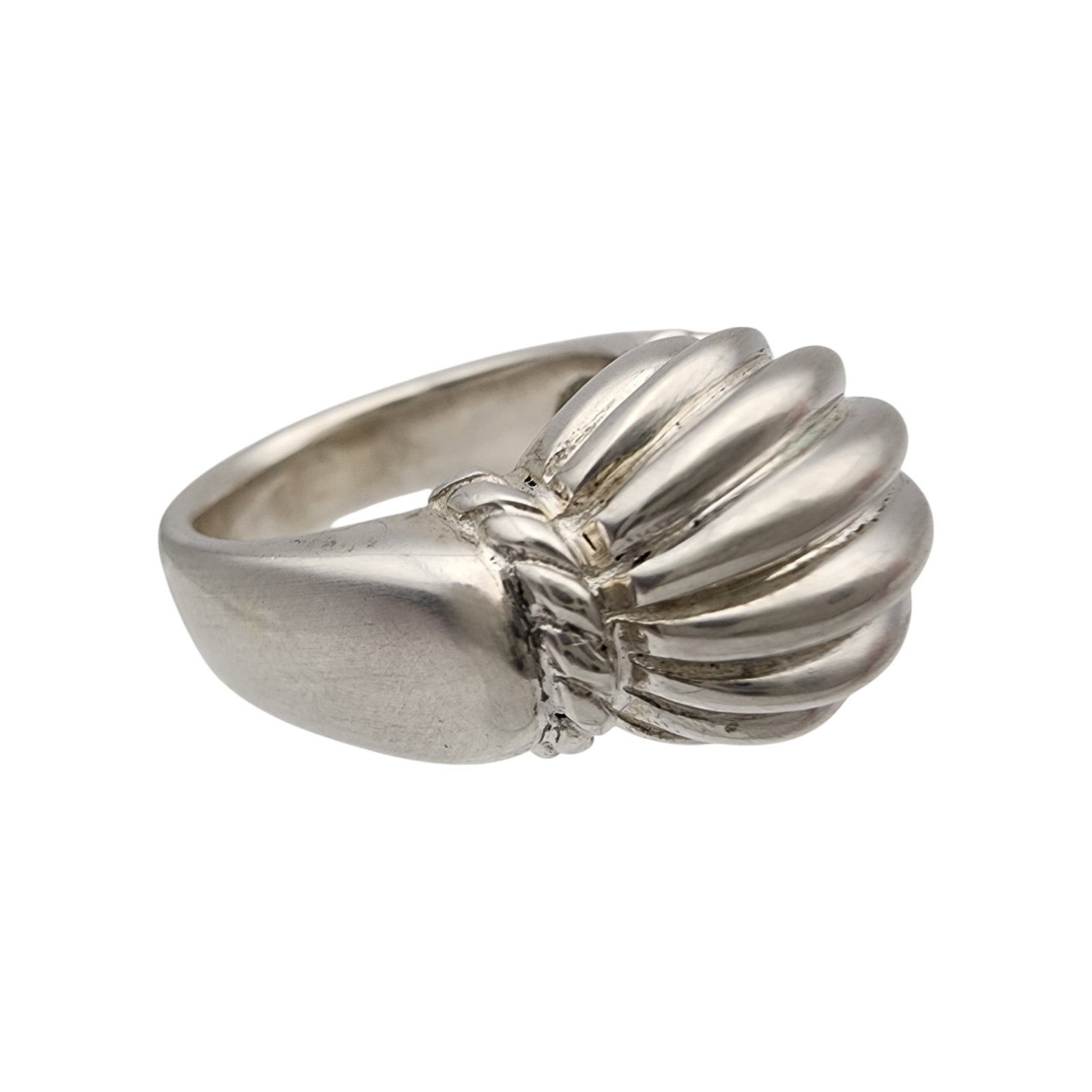Joseph Esposito Sterling Ribbed Ring Sz 6: Joseph Esposito Sterling Ribbed Ring Sz 6, 10.9g