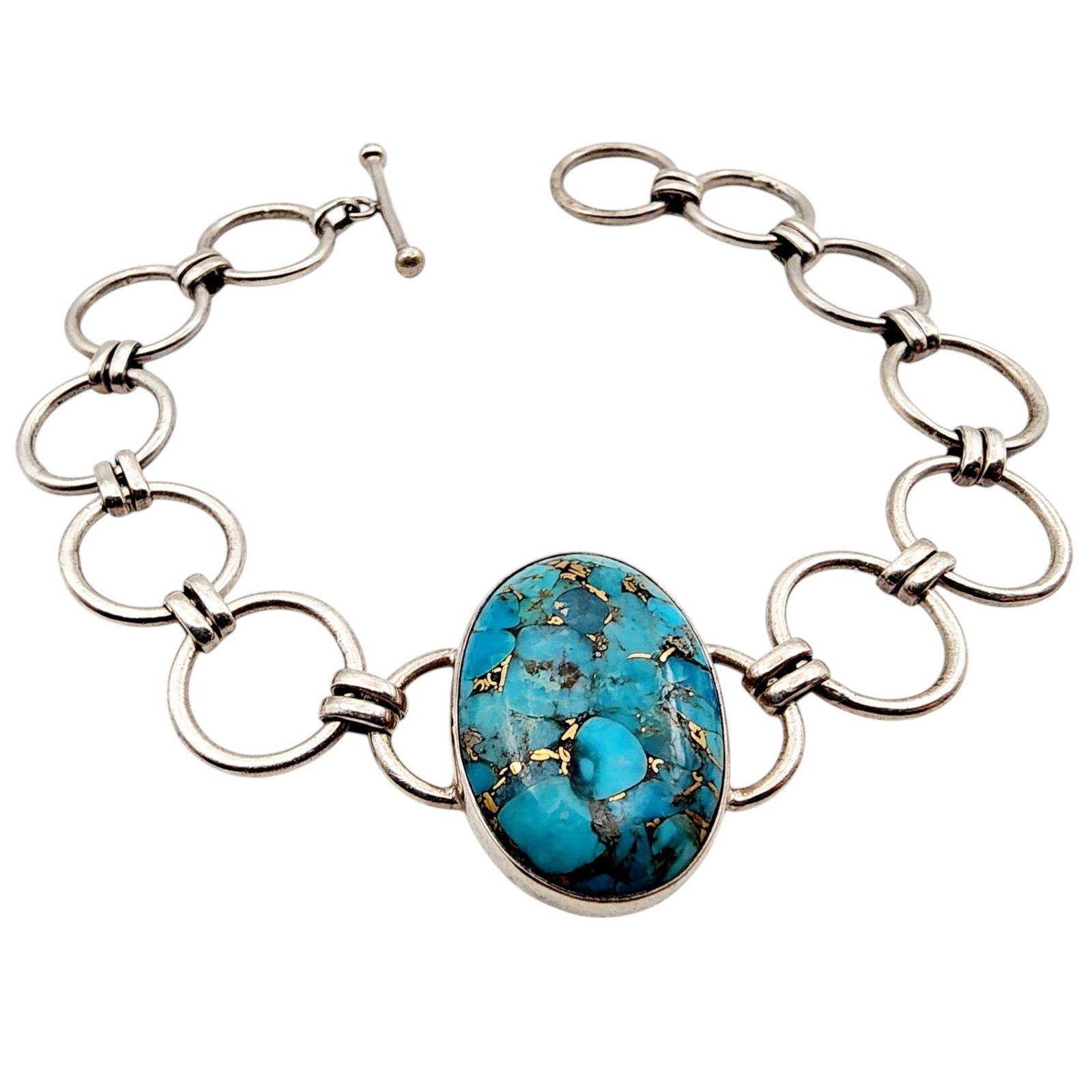 Sterling Turquoise Link Bracelet (1 of 4)