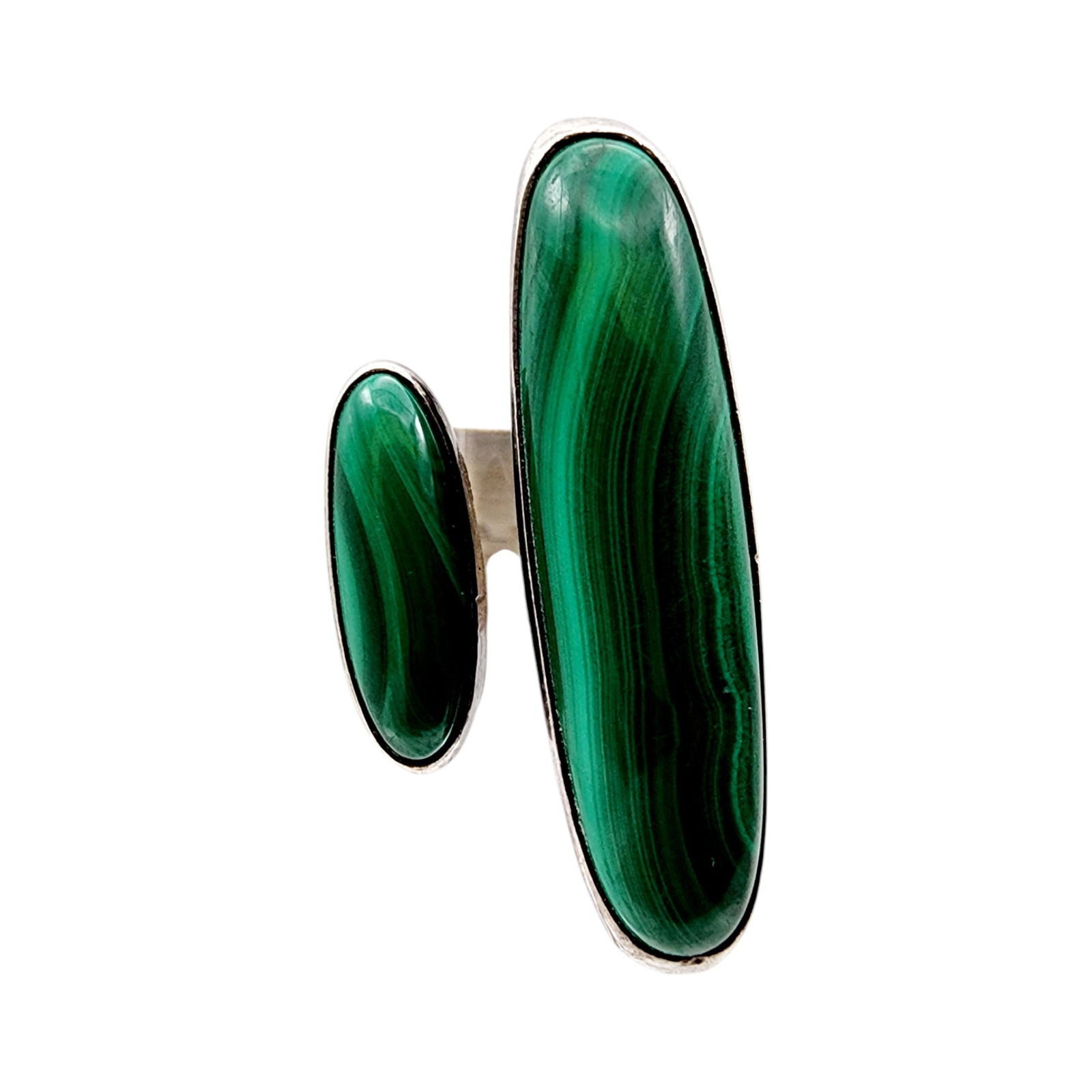 Sterling Silver Malachite Ring Sz 8 (1 of 7)