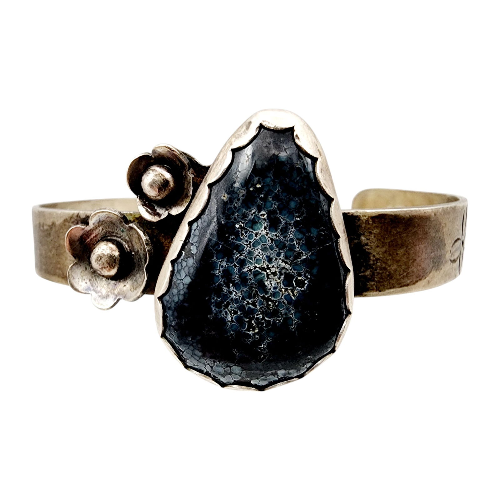 Southwestern Artisan Sterling Stamped Cuff Bracelet: Southwestern Artisan Sterling Stamped Cuff Bracelet 19.4g