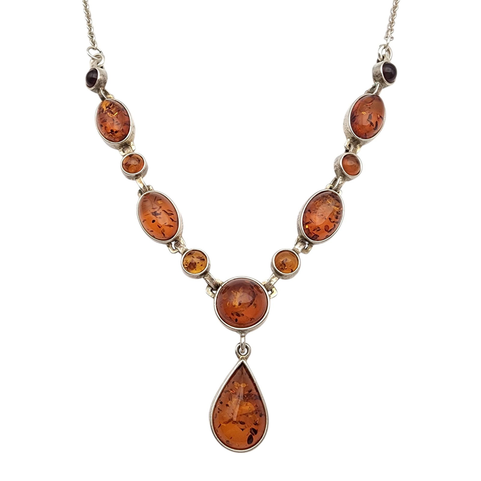 Vintage Sterling Amber Necklace (1 of 6)