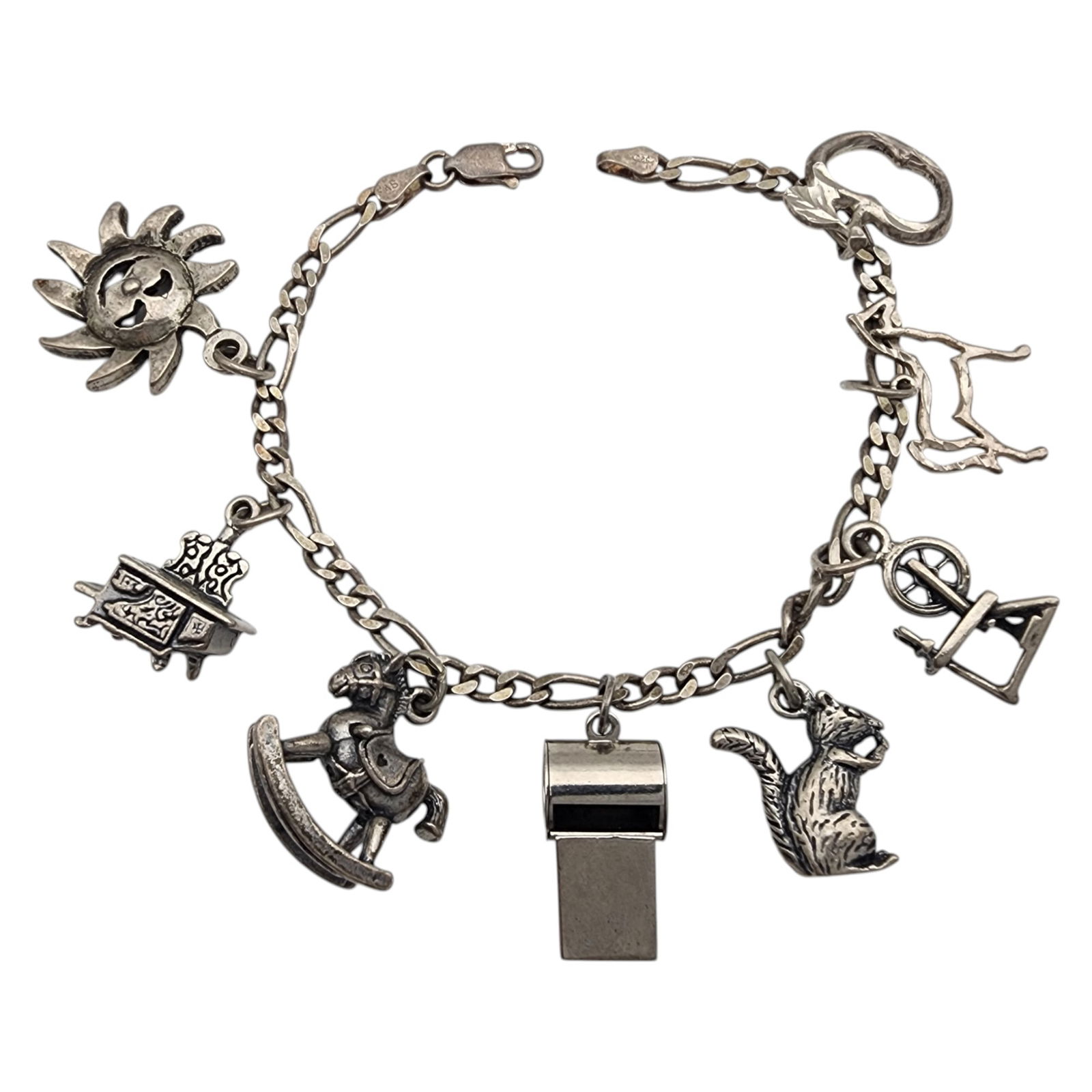 Vintage Sterling Silver Charm Bracelet (1 of 6)