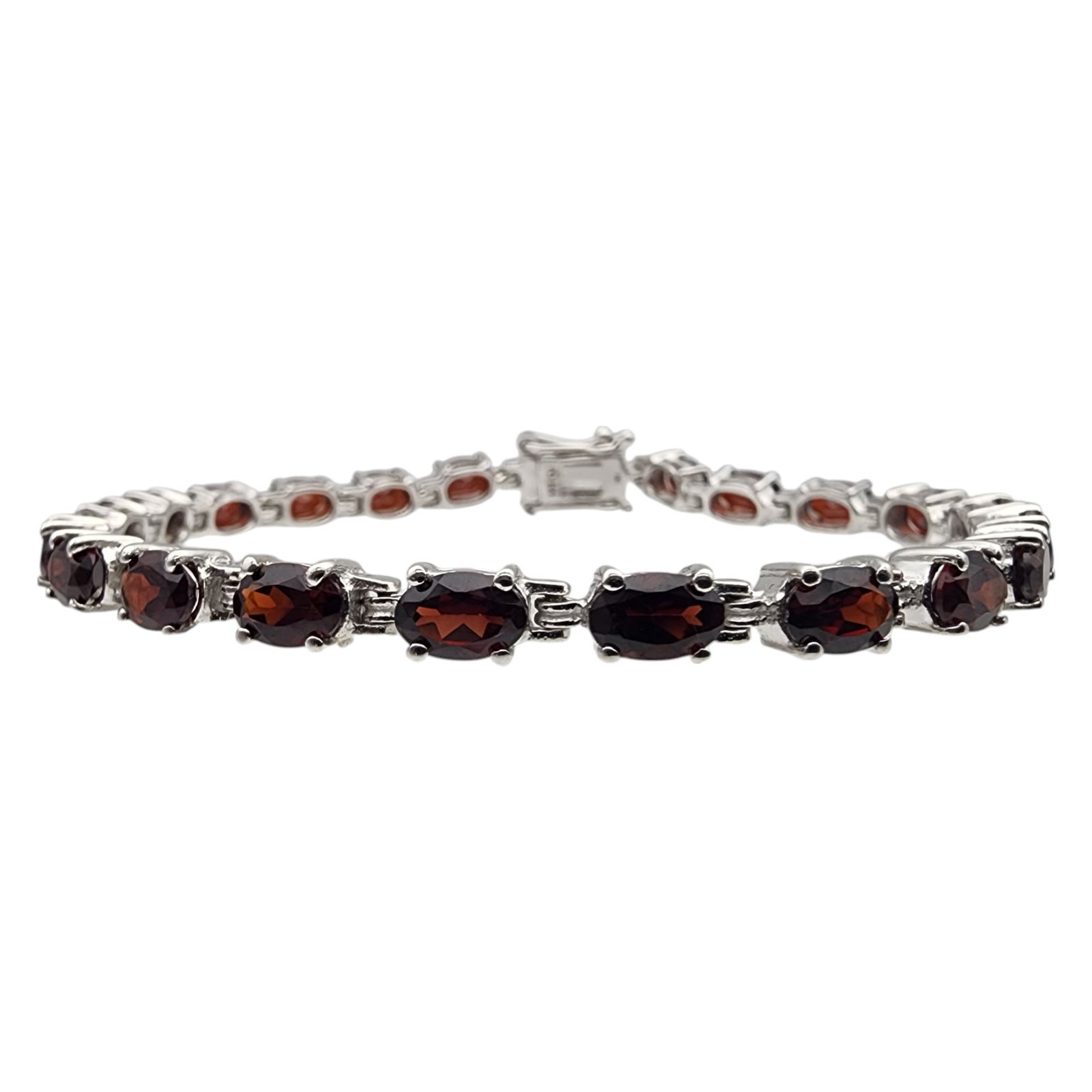 Sterling Silver Garnet Tennis Bracelet (1 of 6)