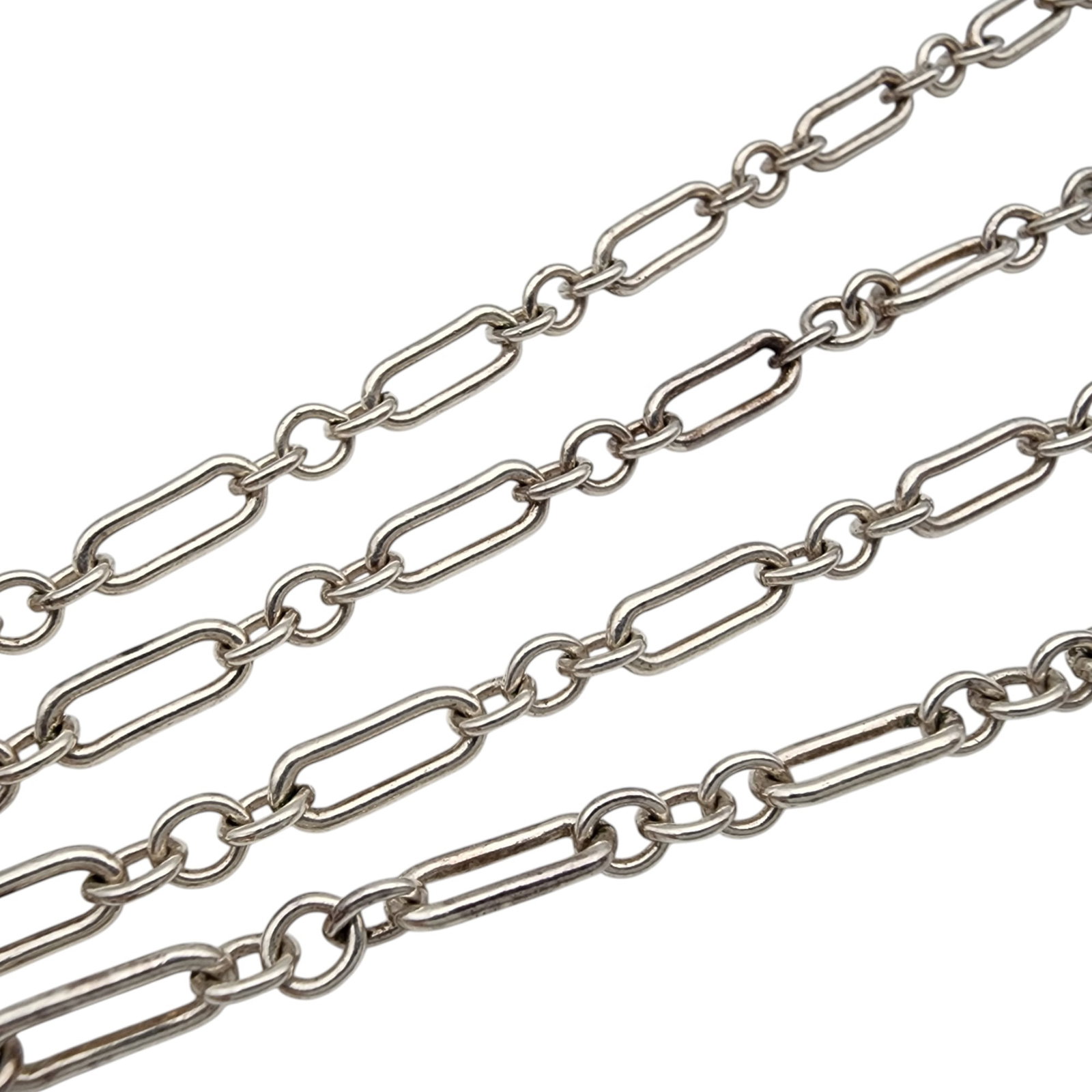 Sterling Silver Paperclip Chain Necklace: Sterling Silver Paperclip Chain Necklace, 14.6g, approx 24"