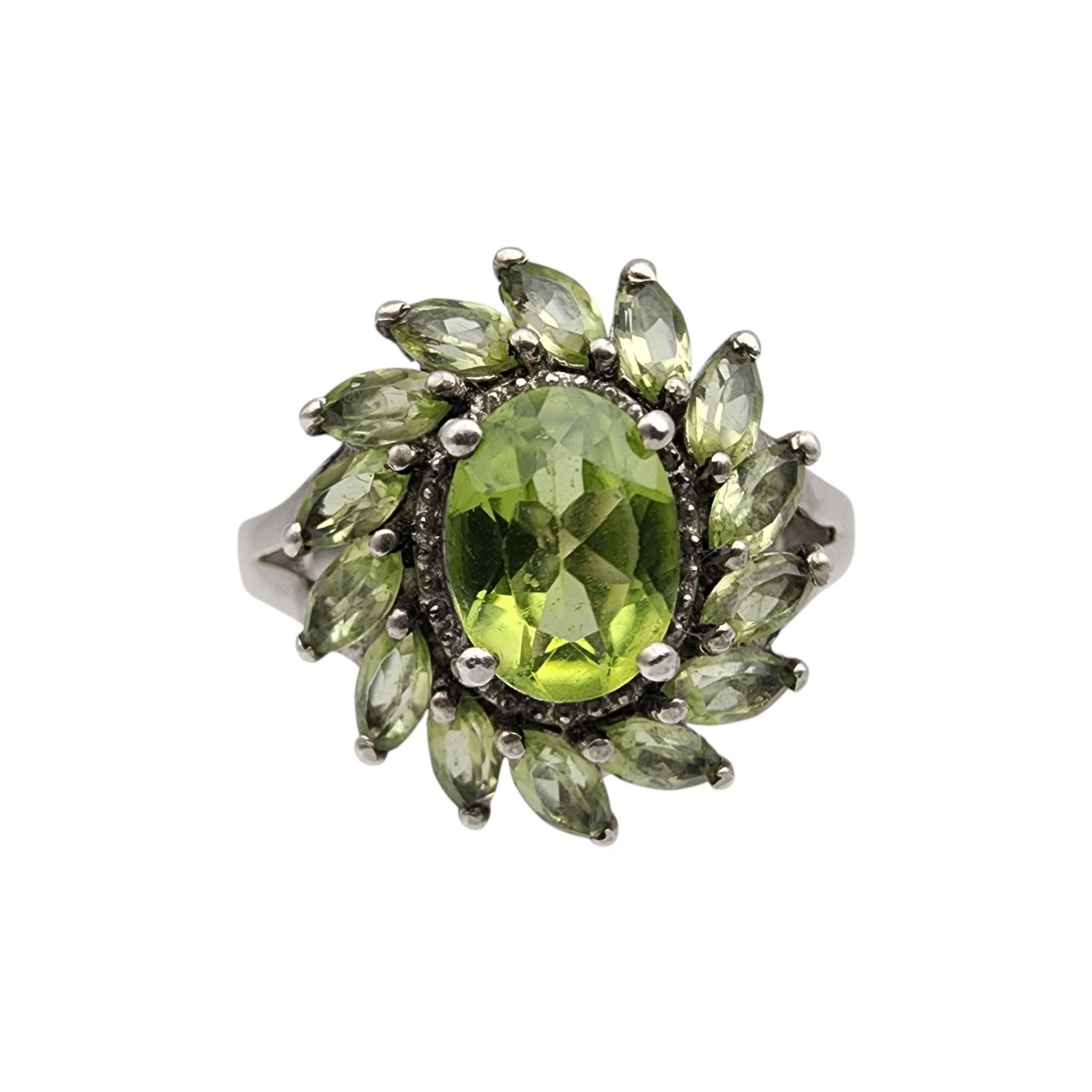 Sterling Silver Peridot Ring Sz 7.25 (1 of 6)