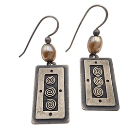 Far Fetched Sterling Spiral Bar Earrings