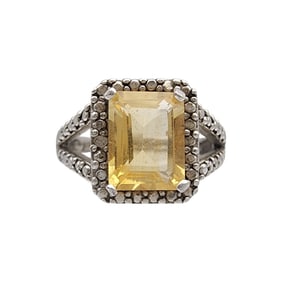 Sterling Silver Citrine Ring Sz 7