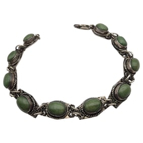 Sterling Silver Jade Bracelet
