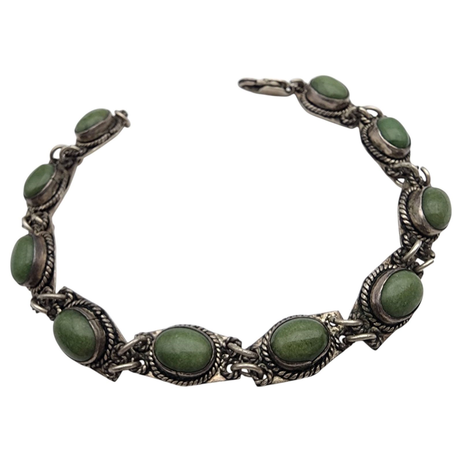 Sterling Silver Jade Bracelet (1 of 6)