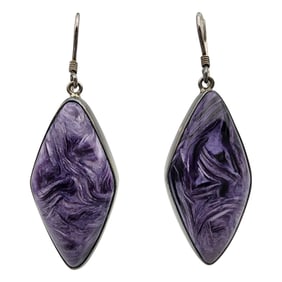 Sterling Silver Charoite Earrings