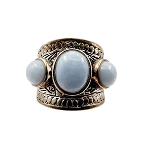 Sterling Blue Lace Agate Ring Sz 7