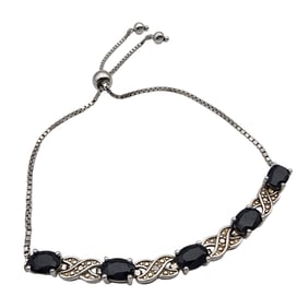 Sterling Silver Sapphire Adjustable Bracelet
