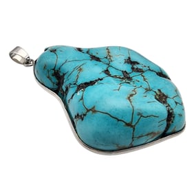 Sterling Turquoise Chunk Pendant