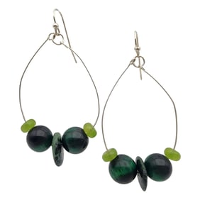 Sterling Multistone Bead Earrings