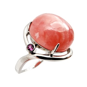 Sterling Rhodochrosite Ring Sz 8.25