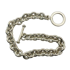 Sterling Cable Chain Toggle Bracelet, 28.58 G