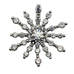 STAUER Sterling Clear Stone Snowflake Pendant, 1.48 G