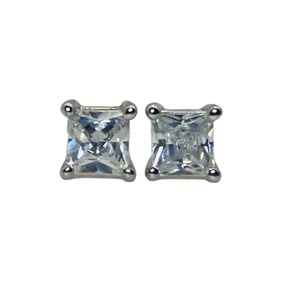 IBB, RHINESTONE Sterling Stud Earrings, 0.43 G