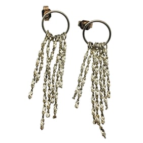 ITALY Sterling Serpentine Dangle Earrings, 3.79 G