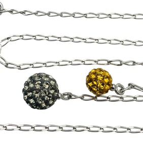 CHIC Sterling, Silver And Gold Ball Curb Chain Necklace, 2.80 G