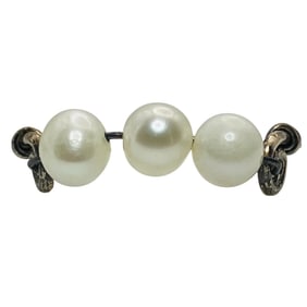 PEARL Sterling Band Ring, Size 6, 1.23 G